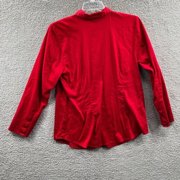 Venezia Jean Lane Bryant Womens Top 14/16 Button Front Collared Shirt Stretch - Picture 2 of 7